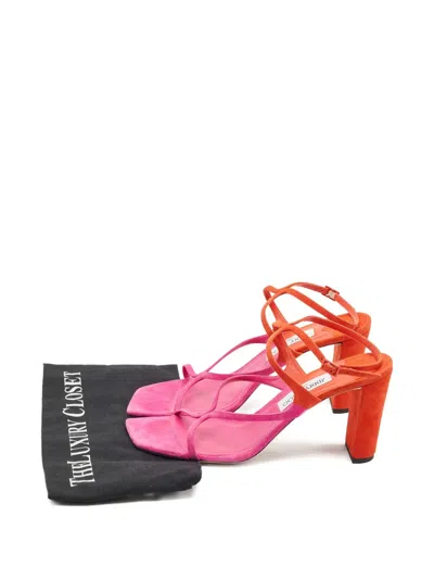 Pre-owned Jimmy Choo Azie Strappy Sandals 9.5 Cm In Pink
