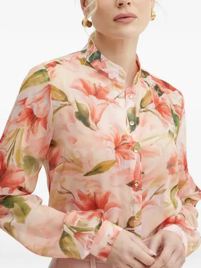 Fracomina Floral-print Buttoned Top In Multi