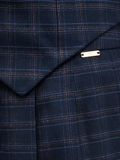 Fracomina Pleated Check-print Mini Skirt In Blue