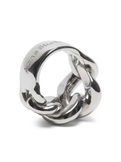 Acne Studios Chain-link Ring In Metallic