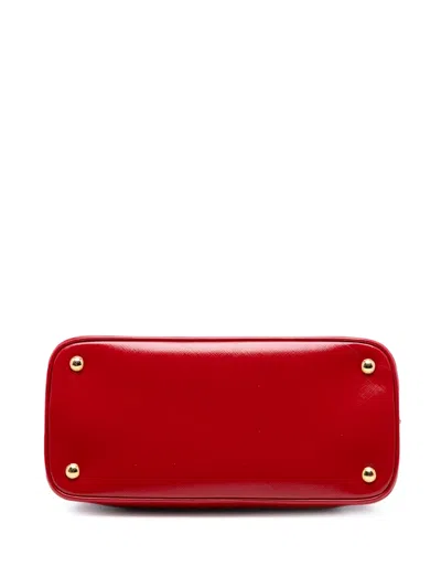 Pre-owned Prada 2010-2025 Medium Saffiano Vernice Open Promenade Satchel In Red