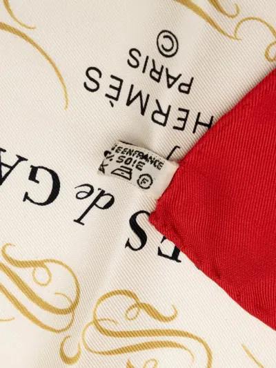 Pre-owned Hermes 1990-2015 Brides De Gala Silk Scarf Scarves In White