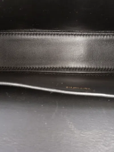 Pre-owned Celine 2022 Smooth Calfskin Cuir Triomphe Chain Shoulder Bag In Black