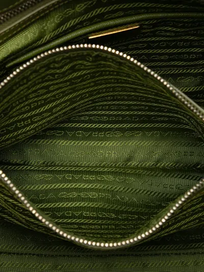 Pre-owned Prada 2010-2025 Large Saffiano Lux Promenade Satchel In Green