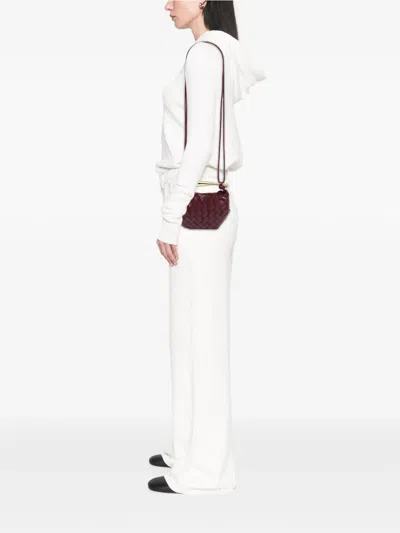 Pre-owned Bottega Veneta 2012-2025 Baby Lambskin Intrecciato Sardine Satchel In Red