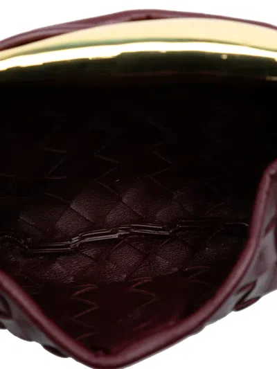 Pre-owned Bottega Veneta 2012-2025 Baby Lambskin Intrecciato Sardine Satchel In Red