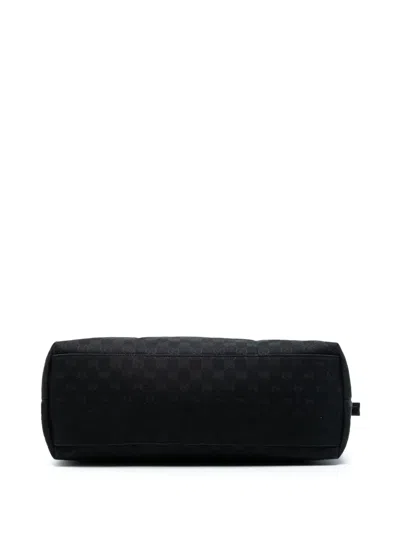Pre-owned Gucci 2016-2025 Gg Canvas Web Tote Bag In Black