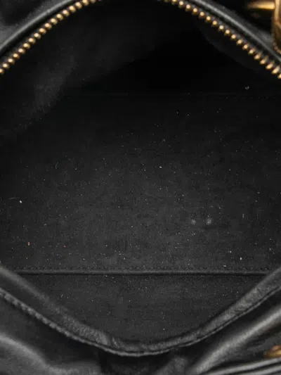 Pre-owned Dior 2017 Medium Lambskin Cannage Studded Supple Lady  Satchel In Black