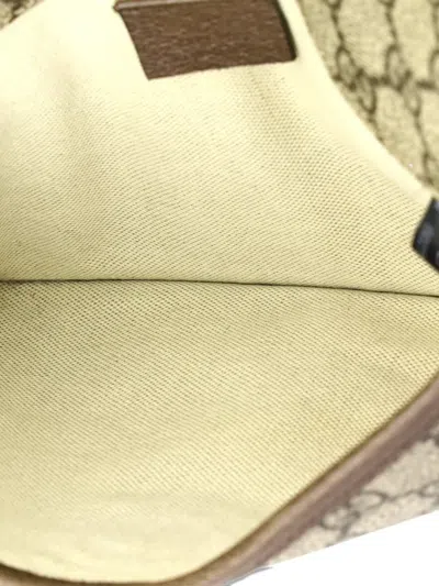 Pre-owned Gucci Neo Vintage Flap Gg Coated Canvas Belt Bag In Brown