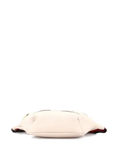 Pre-owned Gucci Logo Printed Leather Medium Belt Bag In Neutral