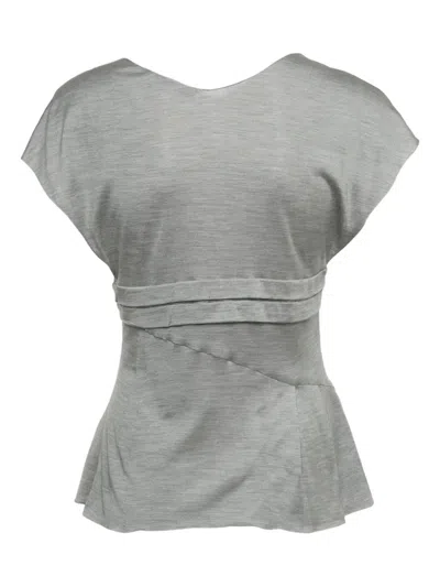 Pre-owned Dior Short-sleeve Blouse In Gray