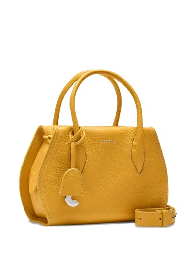 Coccinelle Lord Leather Tote Bag In Yellow