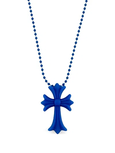 Chrome Hearts Cross Pendant Necklace In Blue