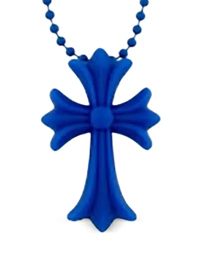 Chrome Hearts Cross Pendant Necklace In Blue