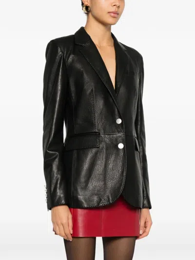 Tagliatore Textured Jacket Buttoned Cuffs Front Pockets In Black