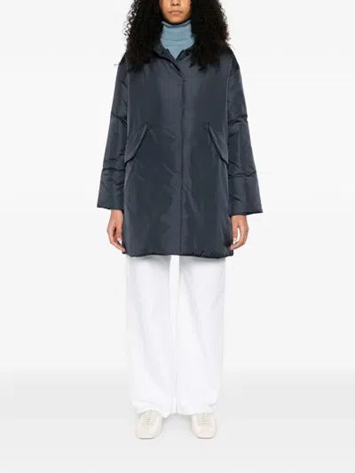 Aspesi Hooded Parka Coat In Blue