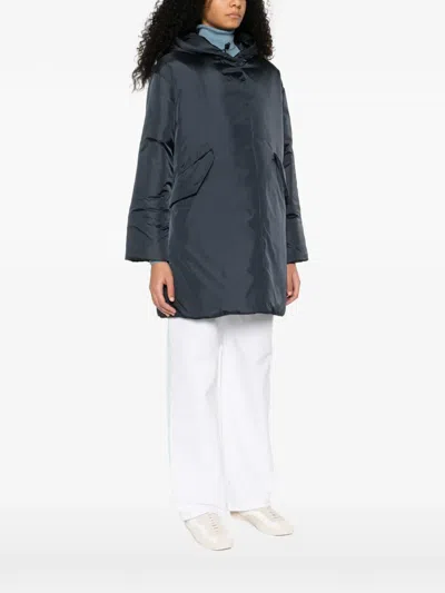 Aspesi Hooded Parka Coat In Blue