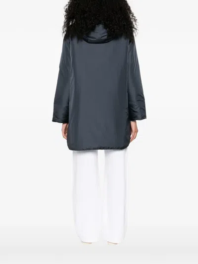 Aspesi Hooded Parka Coat In Blue