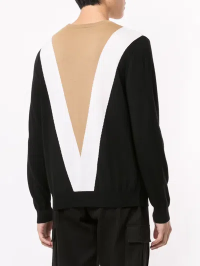 Ports V Colour Block Sweater In Black