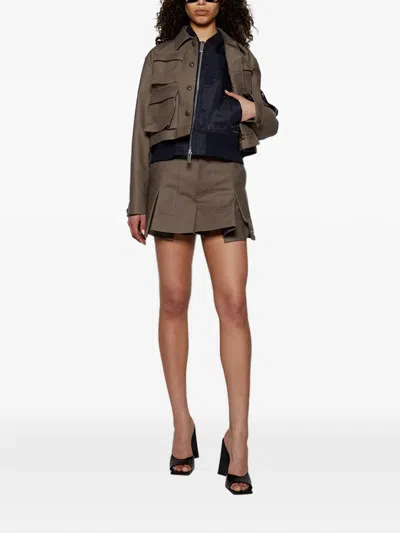 Sacai Multi-pocket Jacket In Gray