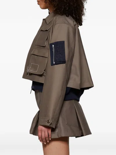 Sacai Multi-pocket Jacket In Gray
