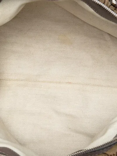 Pre-owned Gucci 2016-2025 Gg Canvas Sukey Satchel In Brown