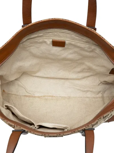 Pre-owned Gucci 2016-2025 Gg Canvas Web Tote Bag In Brown