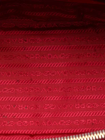 Pre-owned Prada 2010-2025 Small Saffiano Lux Galleria Double Zip Satchel In Red