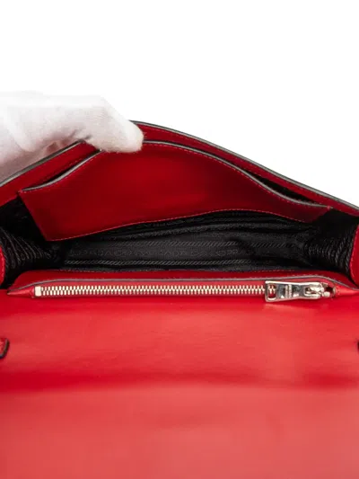 Pre-owned Prada 2010-2025 City Calf And Saffiano Elektra Crossbody Bag In Red