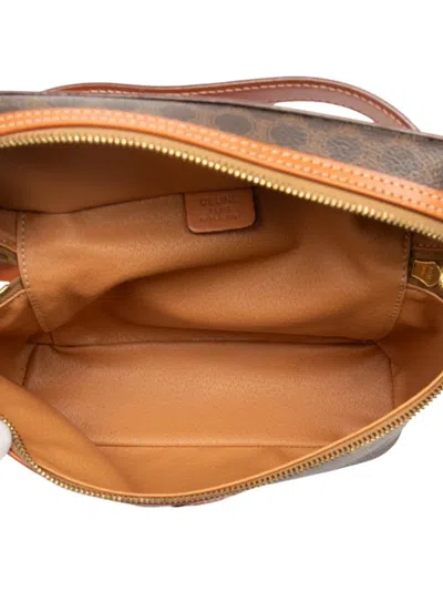 Pre-owned Celine 1996 Macadam Coated Canvas Vanity Bag In Brown