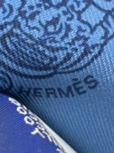 Pre-owned Hermes 2025 Brides De Gala En Fleurs Silk Twilly Scarf Scarves In Blue