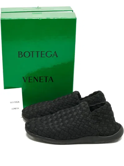 Pre-owned Bottega Veneta Intrecciato Starfish Slip-on Sneakers In Black