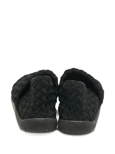 Pre-owned Bottega Veneta Intrecciato Starfish Slip-on Sneakers In Black