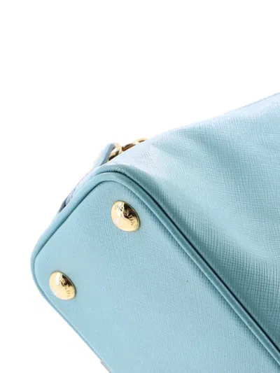 Pre-owned Prada Promenade Bag Saffiano Leather Small Satchel In Green