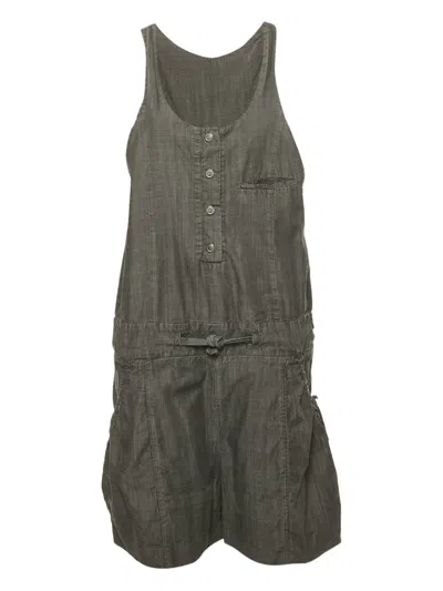 Pre-owned Chloé Button Waist-tie Dungaree In Gray