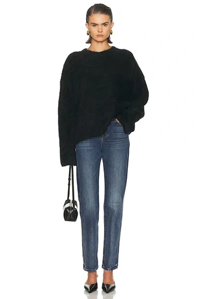 Totême Boxy Alpaca Knit Sweater In Black