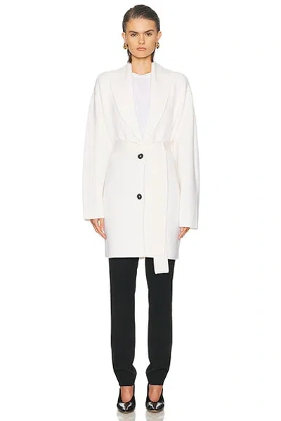Totême Shawl Lapel Robe Cardigan In White