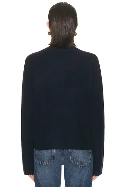 Totême Womens Navy Hammered Round-neck Stretch-wool Blend Cardigan Xs In Black