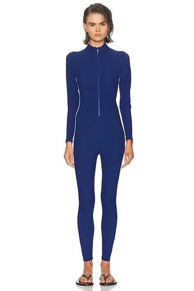 Year Of Ours Thermal Longsleeve Ski Onesie Jumpsuit In Blue