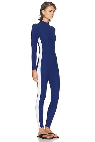 Year Of Ours Thermal Longsleeve Ski Onesie Jumpsuit In Blue