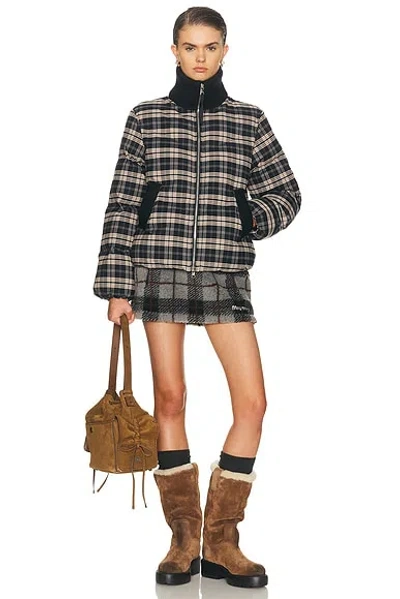 Varley Brushed-flannel Check Bryony Puffer Jacket In Multi