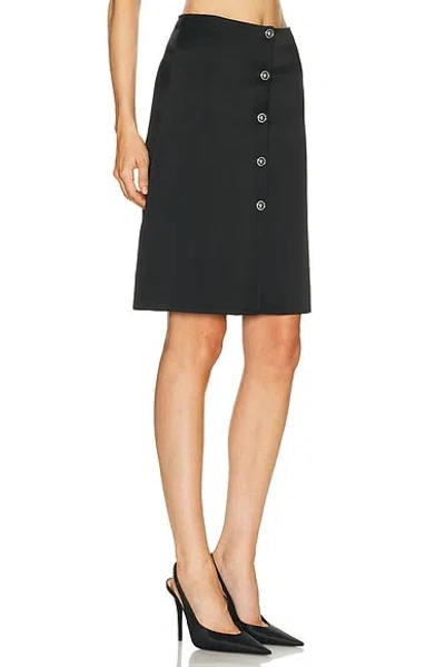 Versace Front-button Mini Skirt In Black