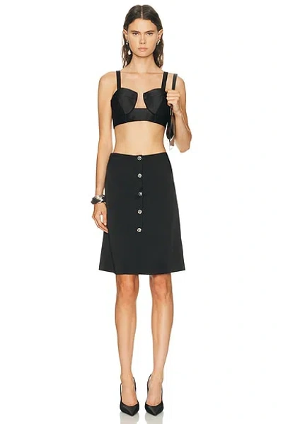 Versace Front-button Mini Skirt In Black