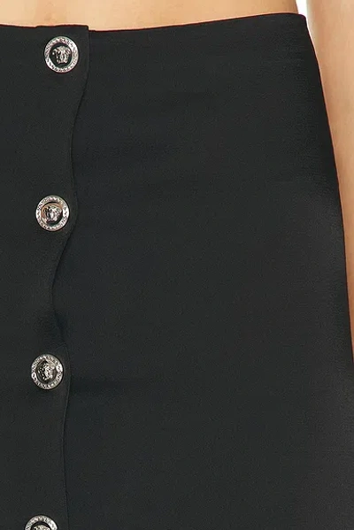 Versace Front-button Mini Skirt In Black