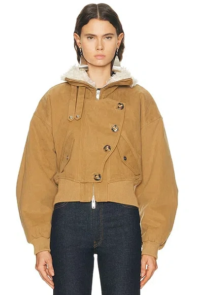 Isabel Marant Étoile Womens Isabel Marant Etoile Oana Funnel-neck Cotton Jacket In Brown