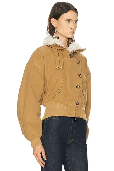 Isabel Marant Étoile Womens Isabel Marant Etoile Oana Funnel-neck Cotton Jacket In Brown