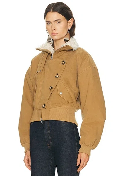 Isabel Marant Étoile Womens Isabel Marant Etoile Oana Funnel-neck Cotton Jacket In Brown