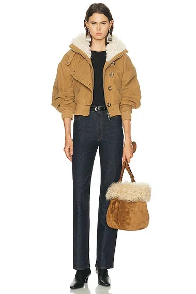 Isabel Marant Étoile Womens Isabel Marant Etoile Oana Funnel-neck Cotton Jacket In Brown