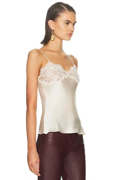 Chloé Women Ivory Washed Silk Satin And Lace Camisole Top