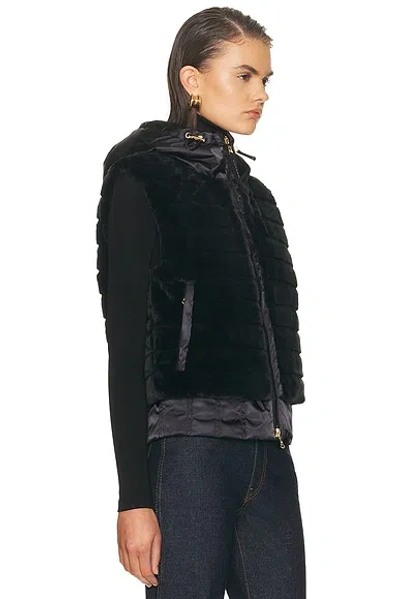 Bogner Yumi Hooded Quilted Plush And Recycled-satin Down Ski Vest In Black